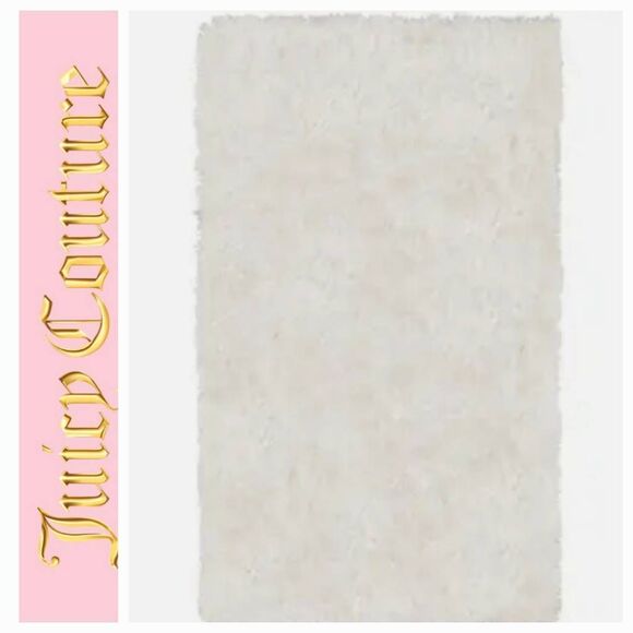 Juicy Couture Home Kendra Shag Glitter Accent Rug- White